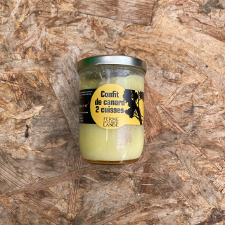 Confit de Canard 2 cuisses, 700g (pièce) - Ferme urbaine aquaponique à Bordeaux