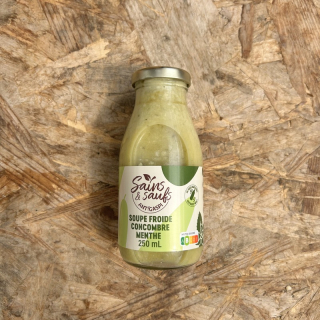 Soupe froide menthe concombre, 25cL (pièce) - Ferme urbaine aquaponique à Bordeaux