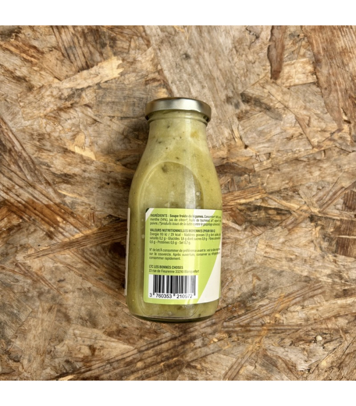 Soupe froide menthe concombre, 25cL (pièce)