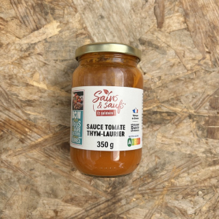 Sauce tomate au thym & laurier, 350g (pièce) - Ferme urbaine aquaponique à Bordeaux