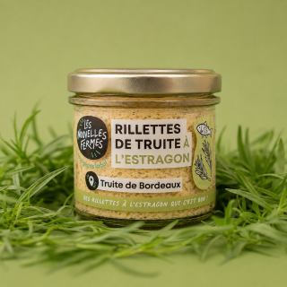 Rillettes de truite à l'estragon, 90g (pièce) - Ferme urbaine aquaponique à Bordeaux