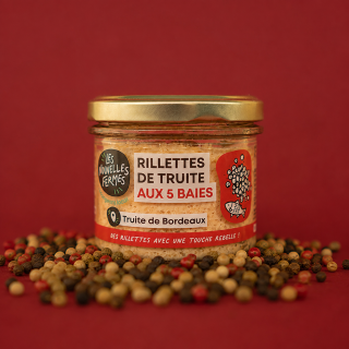 Rillettes de truite aux 5 baies, 90g (pièce) - Ferme urbaine aquaponique à Bordeaux