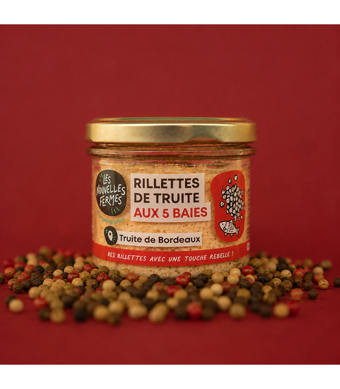 Rillettes de truite aux 5 baies, 90g (pièce)