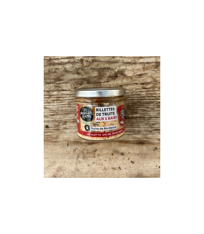 Rillettes de truite aux 5 baies, 90g (pièce)