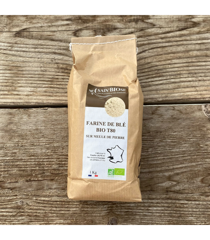 Farine de blé bio T80 (1kg)
