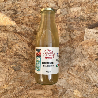 Citronnade miel menthe 75cl (pièce) - Ferme urbaine aquaponique à Bordeaux
