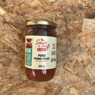Purée de pomme fraise 690g (pièce) - Ferme urbaine aquaponique à Bordeaux
