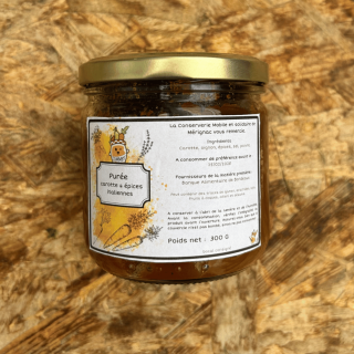 Purée carotte & épices, 300 g (pièce) - Ferme urbaine aquaponique à Bordeaux