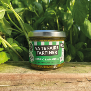 Tartinable basilic & amandes, 90g (pièce) - Ferme urbaine aquaponique à Bordeaux