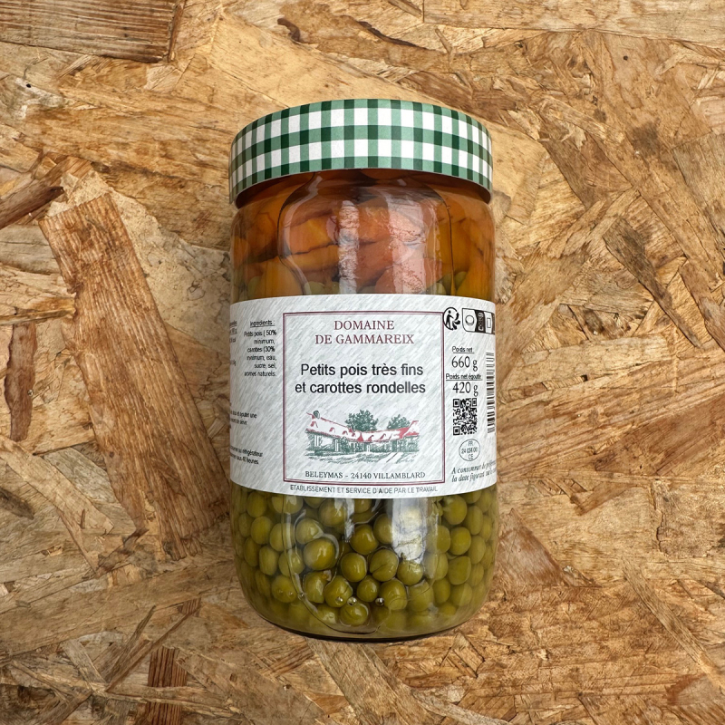 Petits pois très fins carottes rondelles 660g (pièce)
