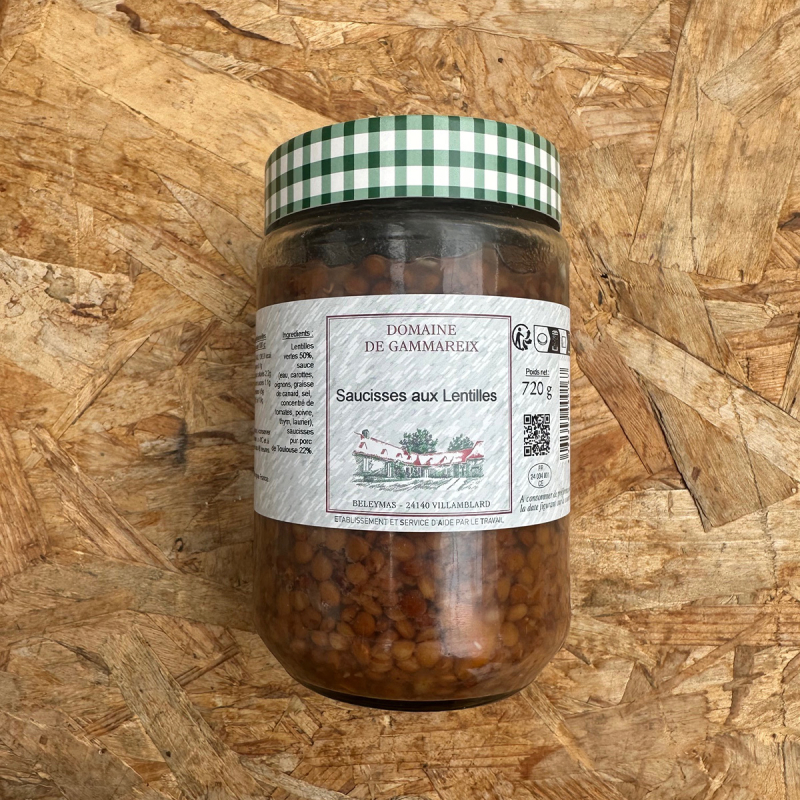 Saucisses aux lentilles 720g (pièce)