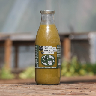 Velouté de Cresson & Patate douce, 75cL (pièce) - Ferme urbaine aquaponique à Bordeaux