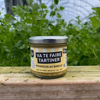 Tartinable Houmous au Basilic Vert, 90g (pièce) - Ferme urbaine aquaponique à Bordeaux